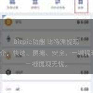 Bitpie功能 比特派提现流程简介，快速、便捷、安全，一键提现无忧。